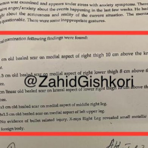 Khan's medical report Zahid Gishkori