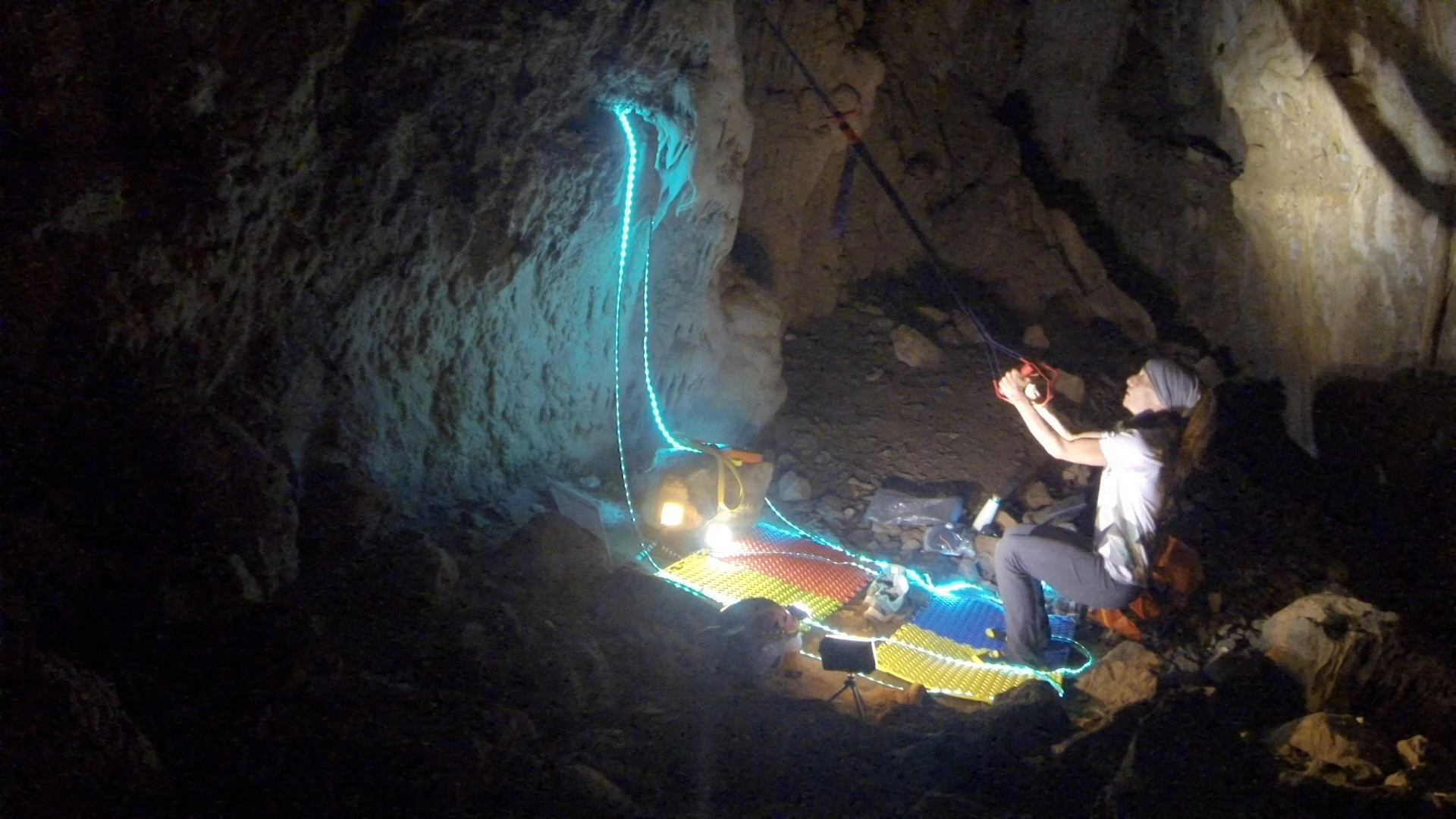 Beatriz Flamini, a Spanish mountaineer pictured in a cave in Motril