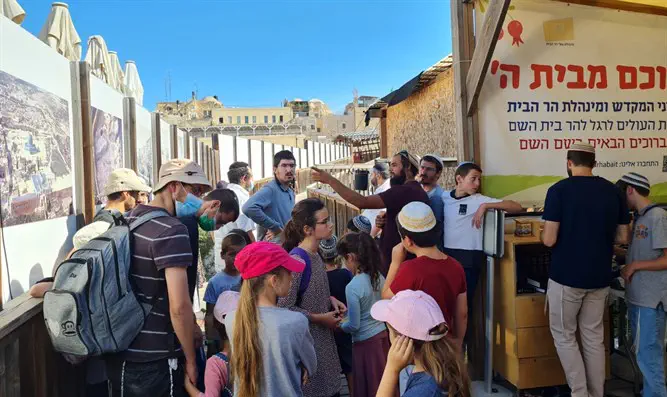 Jewish visitors at entrance to Temple Mount, July 18th 2021